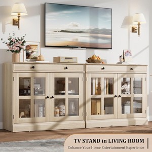 35.4" Sideboard Buffet Cabinets with Storage, Kitchen Coffee Bar Cabinet with Glass Door, Drawer, Sideboard Cabinet for Dining Room, Kitchen - 1 of 1