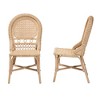 bali & pari Jelita Modern Bohemian Natural Brown Rattan 2-Piece Dining Chair Set - 4 of 4