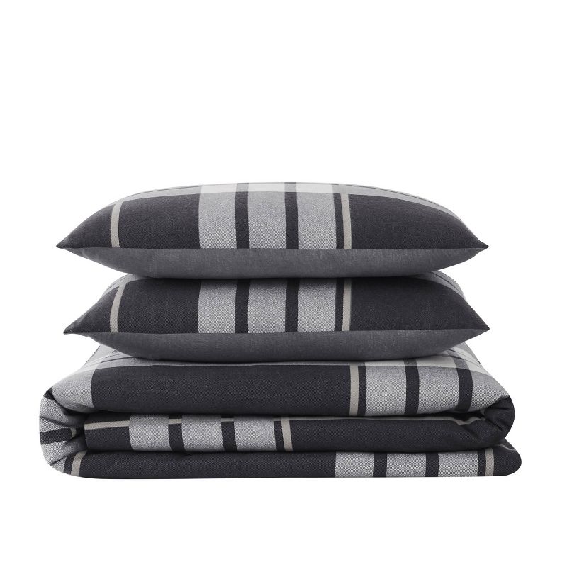 Milo Plaid Flannel Comforter Set Gray - Truly Soft, 3 of 7