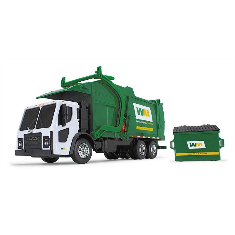 First Gear 1/25 Waste Management Mack LR Garbage Truck with Mcnelius Meridan Front Load Refuse Bin 70-0616D, 1 of 6