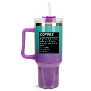 100 North Coffee Energy Video Game Screen Wrap-Around 40 Oz. Stainless Steel Water Bottle Coffee Mug, Spill & Leak Resistant, Travel Tumbler with - 1 of 4