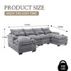 MOONMISS 110" oversized Chenille 4-Seat U-shaped combination sofa , high quality sponge filling, solid wood frame for Living Room - 2 of 4