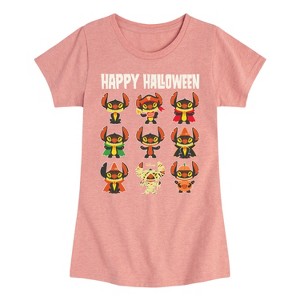 Girls' - Lilo and Stitch - Stitch Costumes Fitted Short Sleeve Graphic T-Shirt - 1 of 4