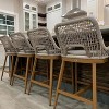 PURPLE LEAF Bar Stools Set of 2 Height Metal Bar Chairs with Back Modern Aluminum Tall Comfy Wicker Woven Boho Barstools Garden Pool Patio Outdoor - 2 of 4