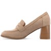 Journee Womens Malleah Loafer Style Stacked Heel Pumps - 2 of 4