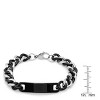 Steeltime Men's two tone stainless steel and black ip Cuban link with stainless steel ID bracelet - 3 of 4