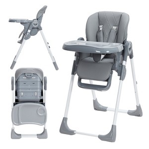 Baby High Chair,Foldable Infant Highchairs with Removable Tray,Adjustable Height and Recline,High Chair for Babies & Toddlers - 1 of 4