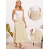 INSPIRE CHIC Women's Linen Summer Casual High Elastic Waist A-Line Midi Skirts - 2 of 4