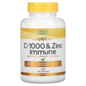 Super Nutrition C-1000 & Zinc Immune, 120 Veggie Capsules - 1 of 4