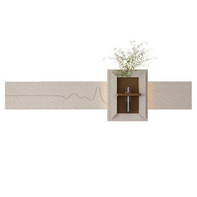 Vynxaria 3-Color LED Sandstone Wall Decor, 3D Art Sculpture with Glass Vase