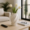 Decorative Sculptural Vase for Living Room Decor - Stylish Home Decor for Office Spaces, Bedroom, or Table Decor - House Decor Vase - 12", White - 3 of 4