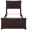 AFI Furnishings Metro Twin Extra Long Traditional Bed with Matching Footboard and Turbo Charger in Espresso - 3 of 4