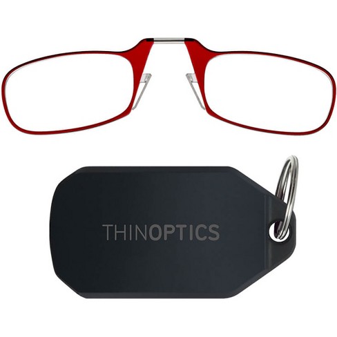 Thinoptics Armless Reading Glasses With Keychain Case - +1.00 - Red/black :  Target