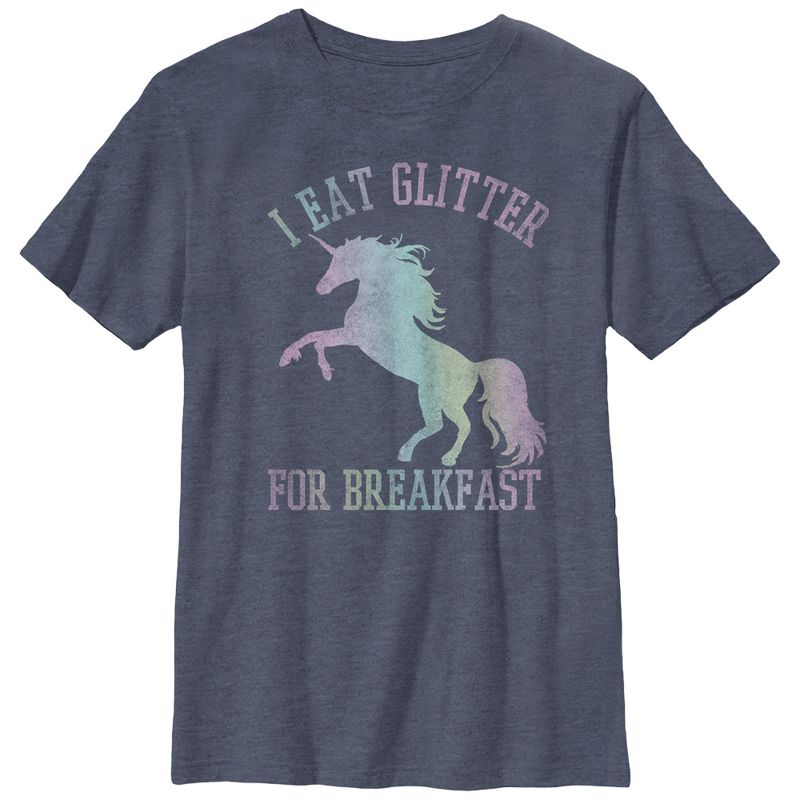 Boy's Lost Gods Glitter Breakfast Unicorn T-Shirt, 1 of 3