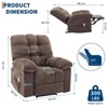 RONSHIN Wide Comfort Recliner with Massage & Heat,Overstuffed Breathable Fabric Rocking Chair,Ergonomic Recliner with Remote Control & 2 Side Pockets - 2 of 4