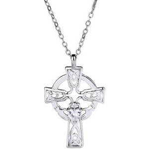 Clotth Sterling Silver Cross Necklace for Women - 925 Silver Choker with Cubic Zirconia,Faith-Based Accessory for Wedding,Birthday - 1 of 4