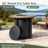 30" Propane Gas Fire Pit Table, 50000 BTU Round Outdoor Fire Pit with Wood Grain Steel Design, Patio Propane Table for Backyard, Deck, Garden – Black - 2 of 4