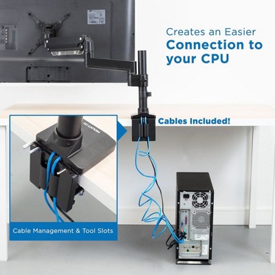 Heavy Duty Adjustable Monitor Desk Mount with USB Ports