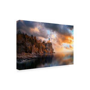 Trademark Fine Art -Like He 'A Cloudy Day At Split Rock Lighthouse' Canvas Art - 1 of 4