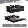 TIRAMISUBEST Convertible Floor Sofa Bed with Fixed-Shape Metal Frame, Modular Sectional Loveseat, Chenille Sleeper Couch - 3 of 4