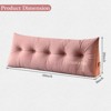 Bekrvio Velvet Wedge Headboard Pillow, Bed Rest Reading Backrest Cushion with Removable Cover & Side Pockets for Daybed & Couch - 2 of 4