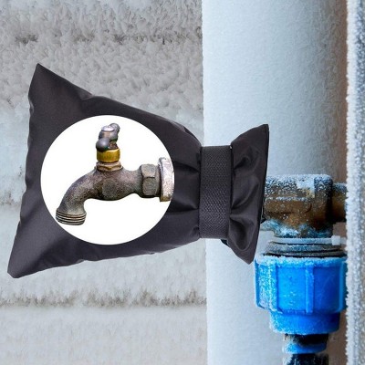 Oxford Cloth Winter Outdoor Faucet Frost Protection Cover, Style: Hook and Loop Fastener Model(Black)