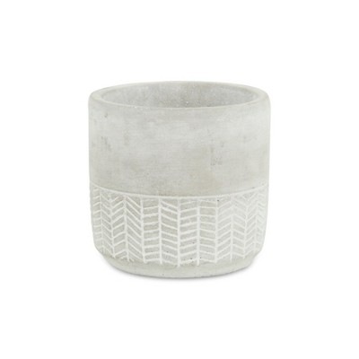 Cheung's Calliope Round Arrow Themed Cement Pot - Small