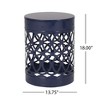 Iron Cut Design Outdoor End Tables, Modern Cylindrical Patio End Table, Outdoor Side Table with Overlapping Circle Pattern -Christopher Knight Home - 3 of 4