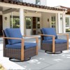 Buenhomino Patio Chairs Set of 2, Outdoor Swivel Rocker Patio Chairs, Metal Patio Furniture with Deep Seating and Wide Arm for Deck, Porch, Yard - 2 of 4