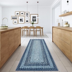 Acekool 9x12 Washable Area Rug, Modern Printed Braided Look, Non-Slip, Stain Resistant Large Brown Carpet for Bedroom, Living Room, Dining Room - 1 of 4