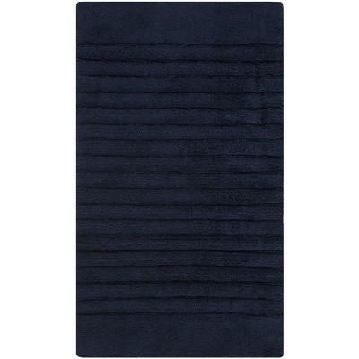 Bath Mats and Rugs Collection PMB625 Hand Tufted Bath Mat -Navy/Navy-2'3"x3'9"-"Safavieh.