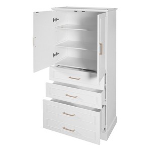Rbied 29.92 in. W x 15.67 in. D x 72.20 in. H Wood Linen Cabinet Storage Cabinet with 3 Drawers, Adjustable Shelves - 1 of 4