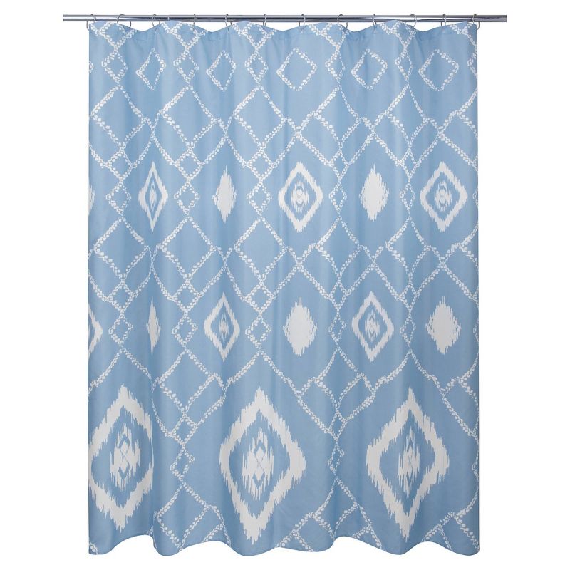Coastal Ikat Shower Curtain Blue - Allure Home Creations, 1 of 7