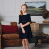Hope & Henry Girls' Ruffle Sleeve Ponte Dress with Suede Detail, Kids, 6 - 2 of 4