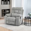 Oversized Chenille Power Lift Recliner Chair with Dual OKIN Motors, Massage, Heating, 180¡ã Lay Flat, and 2 Cup Holders - 3 of 4