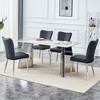 NicBex 5 PCS/7 PCS Sintered Stone Dining Table Set with Sliver Stainless Steel Butterfly Legs,4/6 PU Chairs for Kitchen/Apartment - 2 of 4