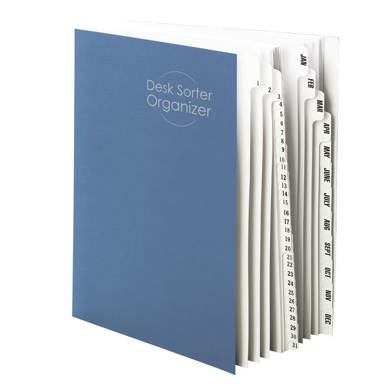 Smead Desk File/Sorter, Daily (1-31) and Monthly (Jan.-Dec.), 43 Dividers, Letter Size, Dark Blue (89235), 1 of 4