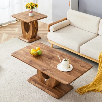 Modern MDF Square Coffee Table Set,Square And Rectangular Coffee Table,Multifunctional Use Coffee Table,Side Table In Living Room-Cuddlewood