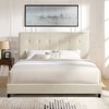 NicBex Modern Queen/King Upholstered Platform Bed Frame with Tufted Headboard,Solid Wood Slats Support,Box Spring Needed,Easy Assembly,Beige - 2 of 4