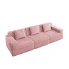 Modular 3-Seater Boneless Corduroy Sofa with Cloud Sectional & Throw Pillows - 4 of 4