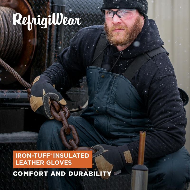 RefrigiWear Iron-Tuff Insulated Leather Work Gloves with Silicone Grip, 3 of 8