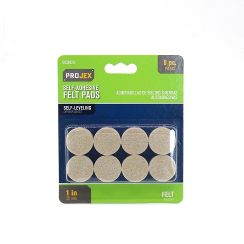 Projex Felt Self Adhesive Protective Pad White Round 1 In. W 8 Pk : Target