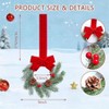 Small Wreath with Red Ribbon 9 Inch Kitchen Cabinet Window Chair Fireplace Farmhouse Decor 6 Pcs Red Wreaths - 3 of 4