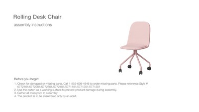 Rolling Kids' Desk Chair Pink - Pillowfort™ : Target