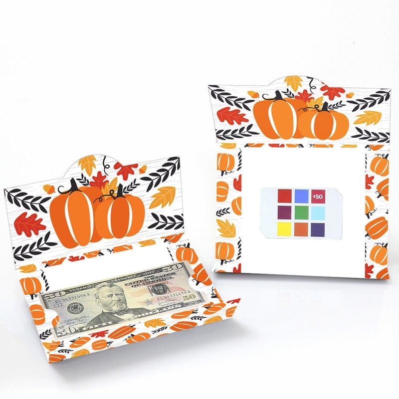 Big Dot of Happiness Fall Pumpkin - Halloween or Thanksgiving Party Money and Gift Card Holders - Set of 8, 2 of 5