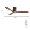 52" Ceiling Fan with Light and Remote, Black Housing with 3 Dark Walnut Blades, Reversible DC Motor for Living Room - 2 of 4