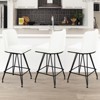 Bekrvio 26" Swivel Counter Height Bar Stools with Back-Faux Leather/Velvet Upholstered, V-Shaped Metal Legs-Modern Counter Stools for Kitchen Island - 2 of 4