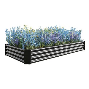 NAYSAYE Planter Raised Garden Bed Kit Metal Raised Bed Garden for Flowers Vegetables Herbs for Indoor Outdoor Garden, Black, 91.34"*44.69"*11.81" - 1 of 4
