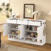 Bella Depot 59.1'' Farmhouse Sideboard Buffet with Drawers and Doors Adjustable Shelf and Open Storage - 2 of 4