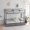 KTMBDW Twin Over Twin Convertible Bunk Bed with 2 Storage Drawers, Metal Bunk Bed Can be Divided Into Two Daybeds, Gray - 2 of 4